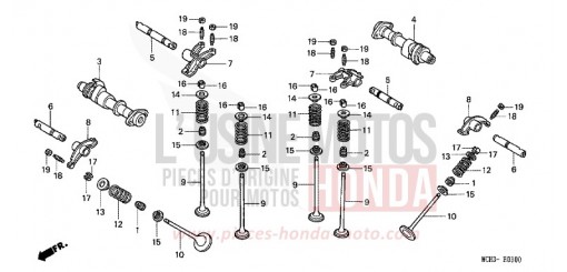 ARBRE A CAMES/SOUPAPE VTX1800C15 de 2005